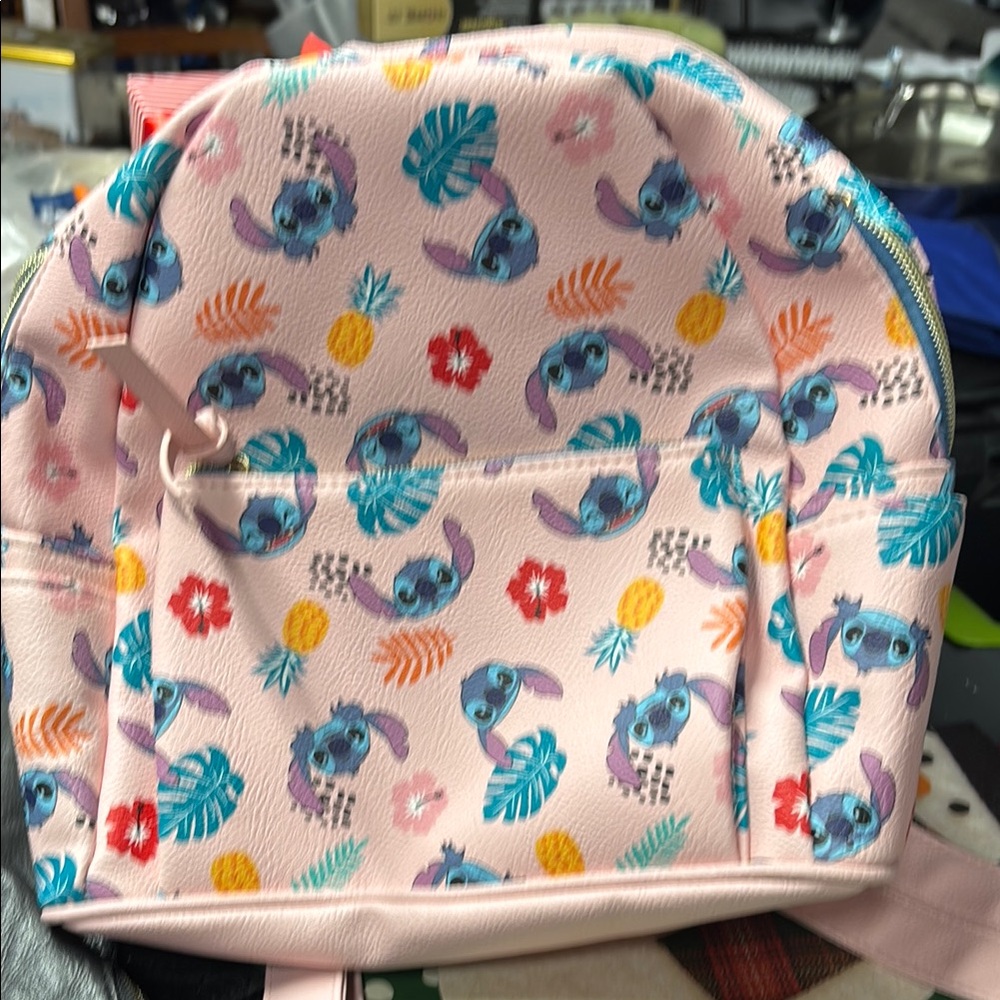 Danielle Nicole Pink and Blue Bag with Whimsical Design